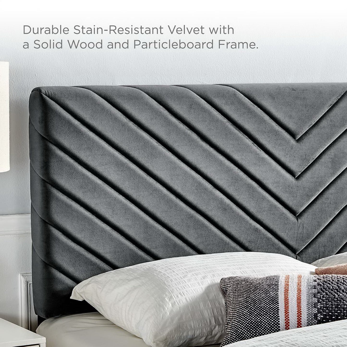 Alyson Angular Channel Tufted Performance Velvet King / California King Headboard by Modway