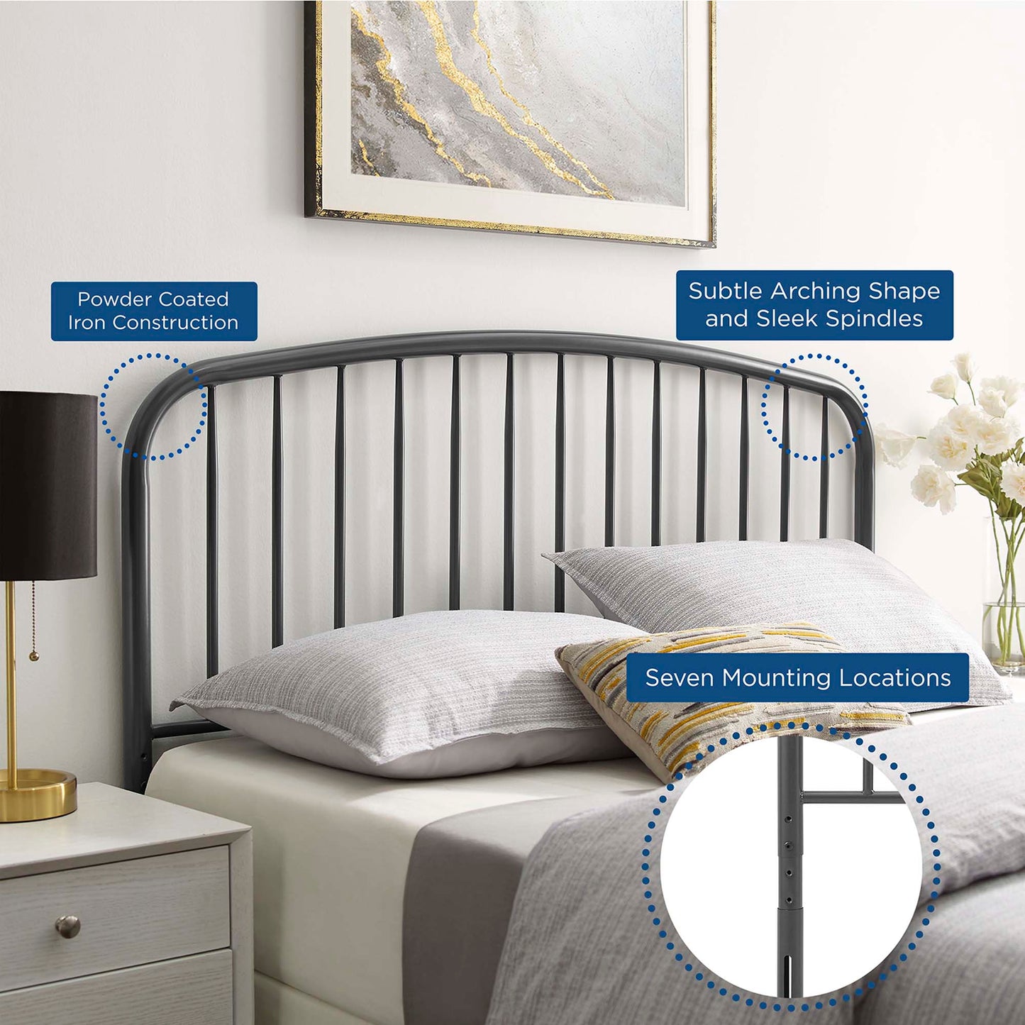 Nova Metal Queen Headboard by Modway