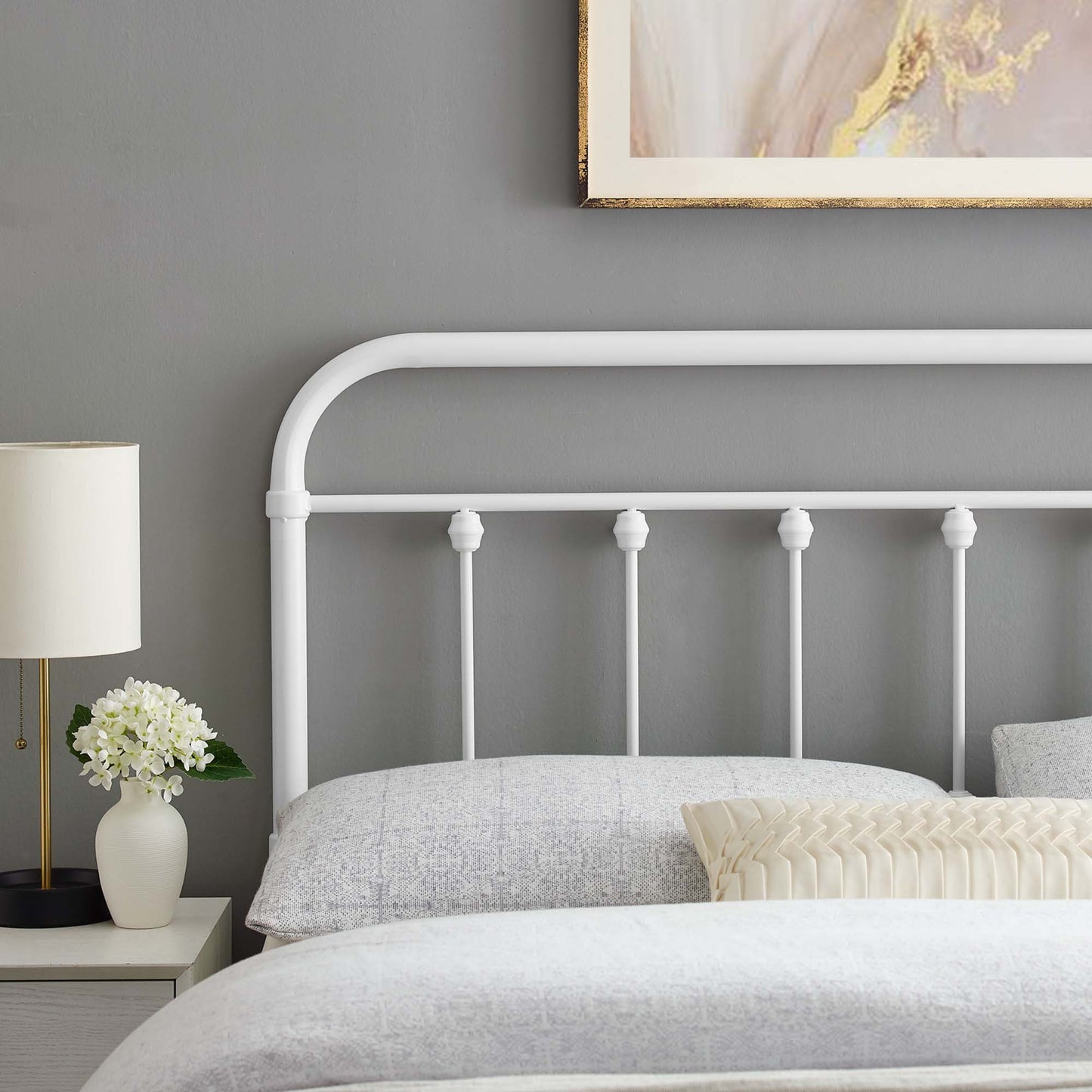 Sage Metal Twin Headboard by Modway White