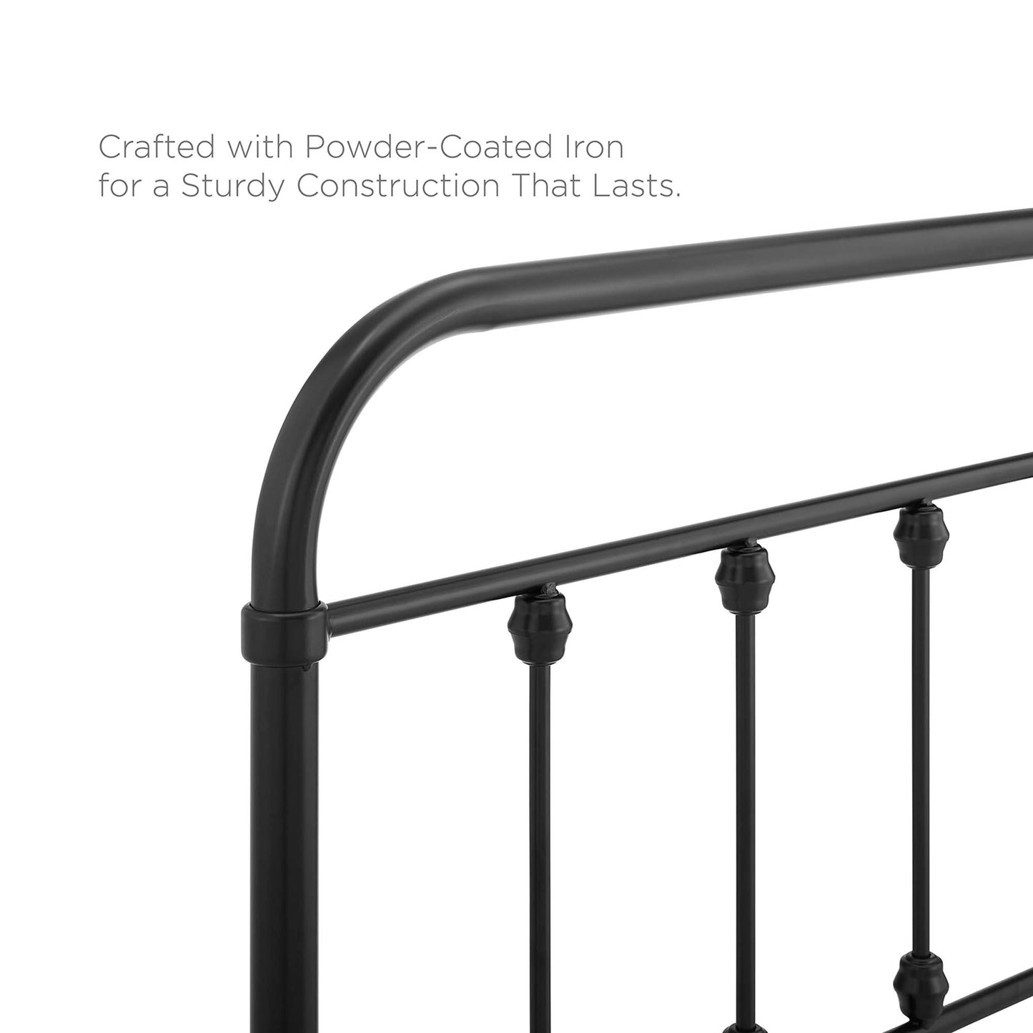 Sage Metal Full Headboard by Modway Black