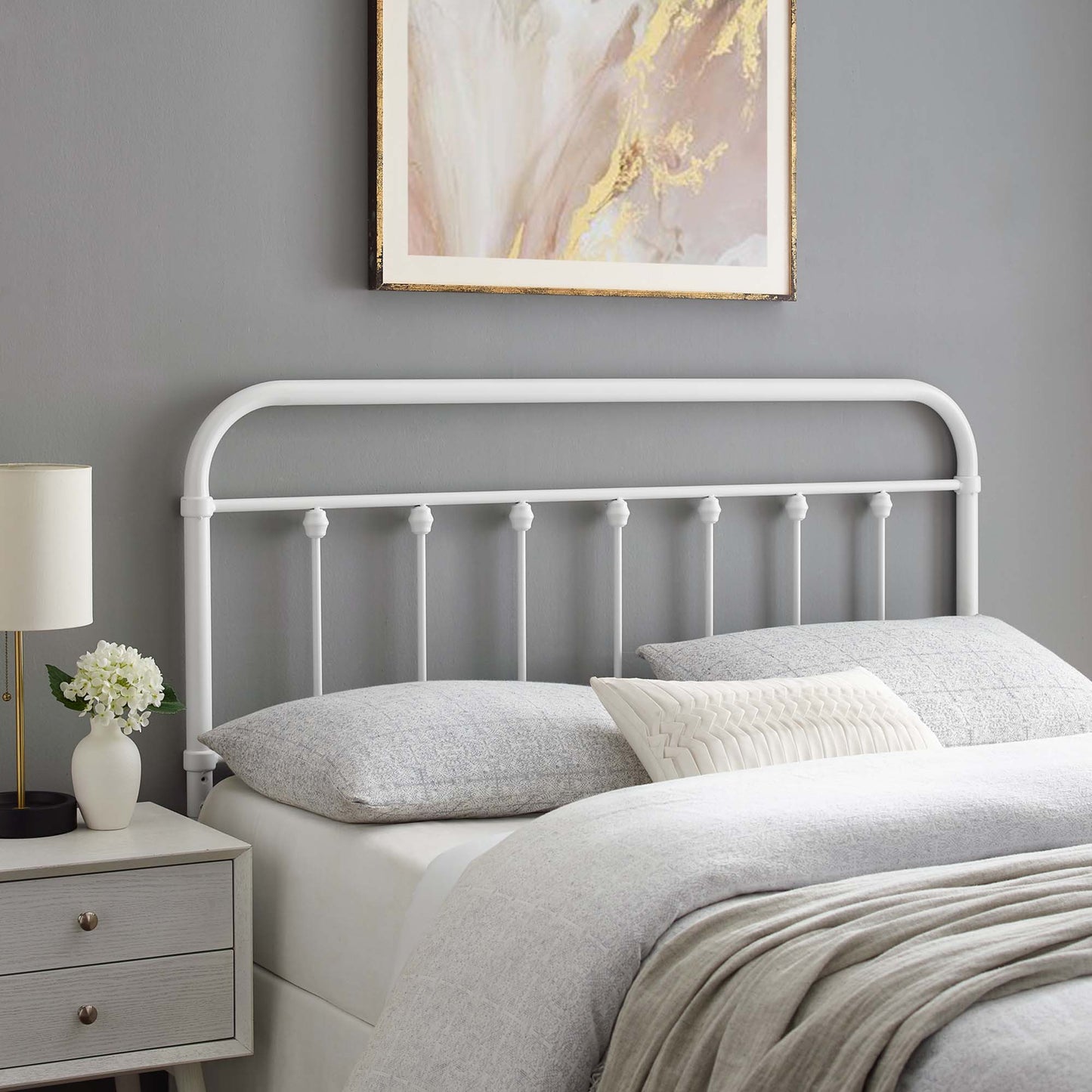 Sage Metal Queen Headboard by Modway White