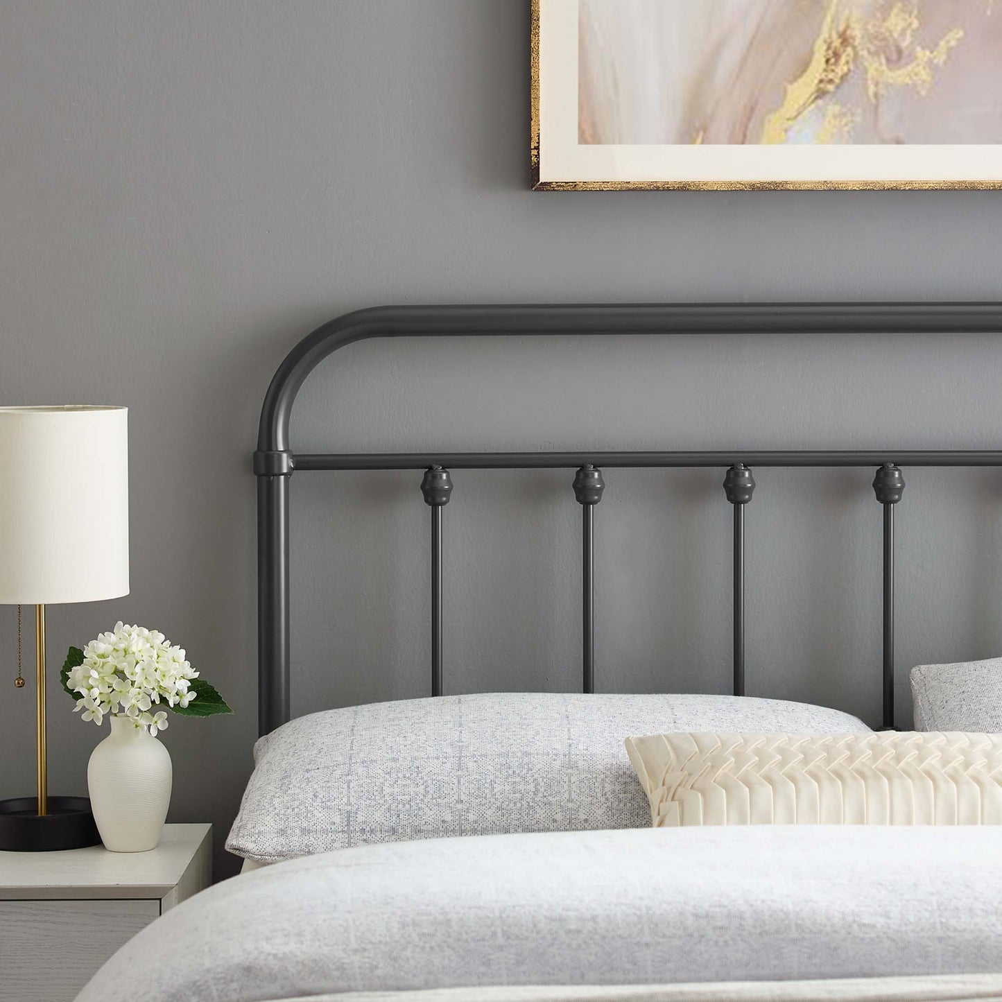 Sage Metal King Headboard by Modway Gray
