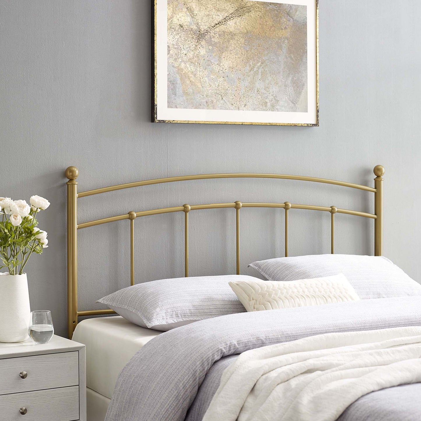 Abigail Metal Queen Headboard by Modway Gold MOD-6158-GLD