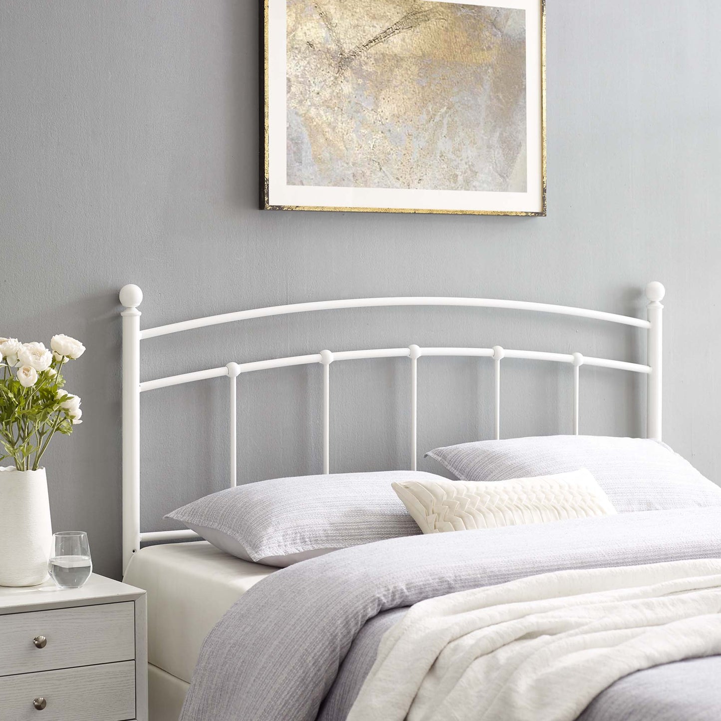 Abigail Metal Queen Headboard by Modway White