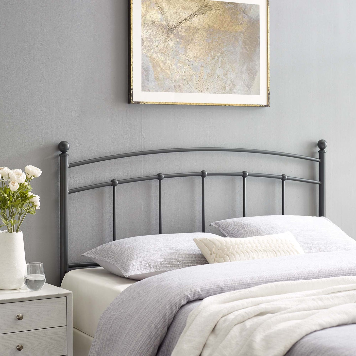 Abigail Metal King Headboard by Modway Gray MOD-6159-GRY
