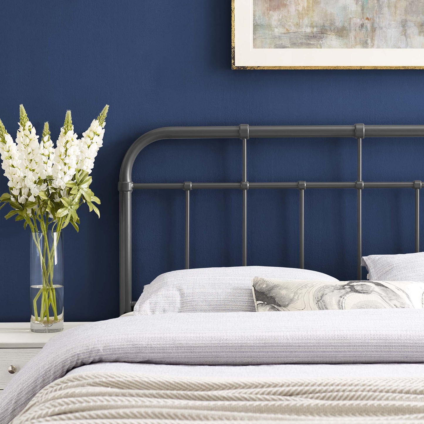 Alessia Metal King Headboard by Modway Gray MOD-6163-GRY