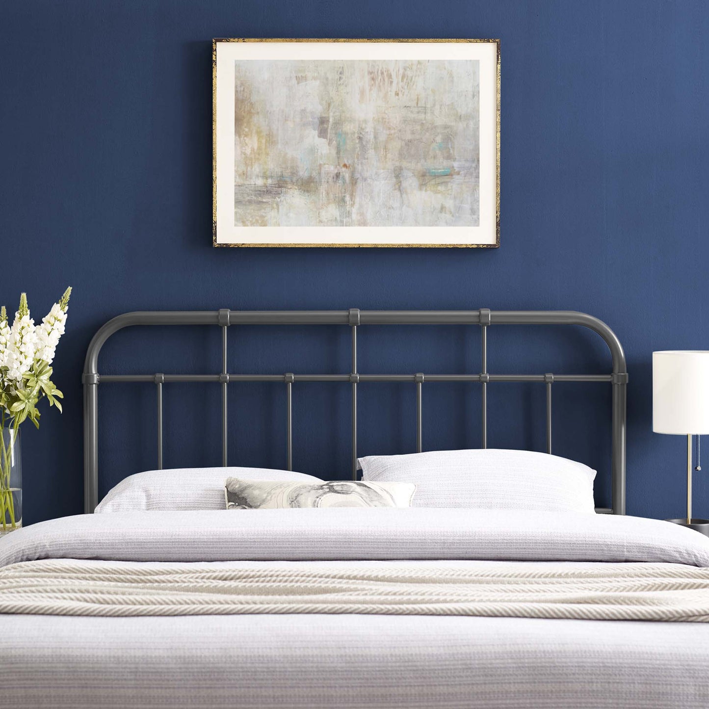 Alessia Metal King Headboard by Modway Gray MOD-6163-GRY