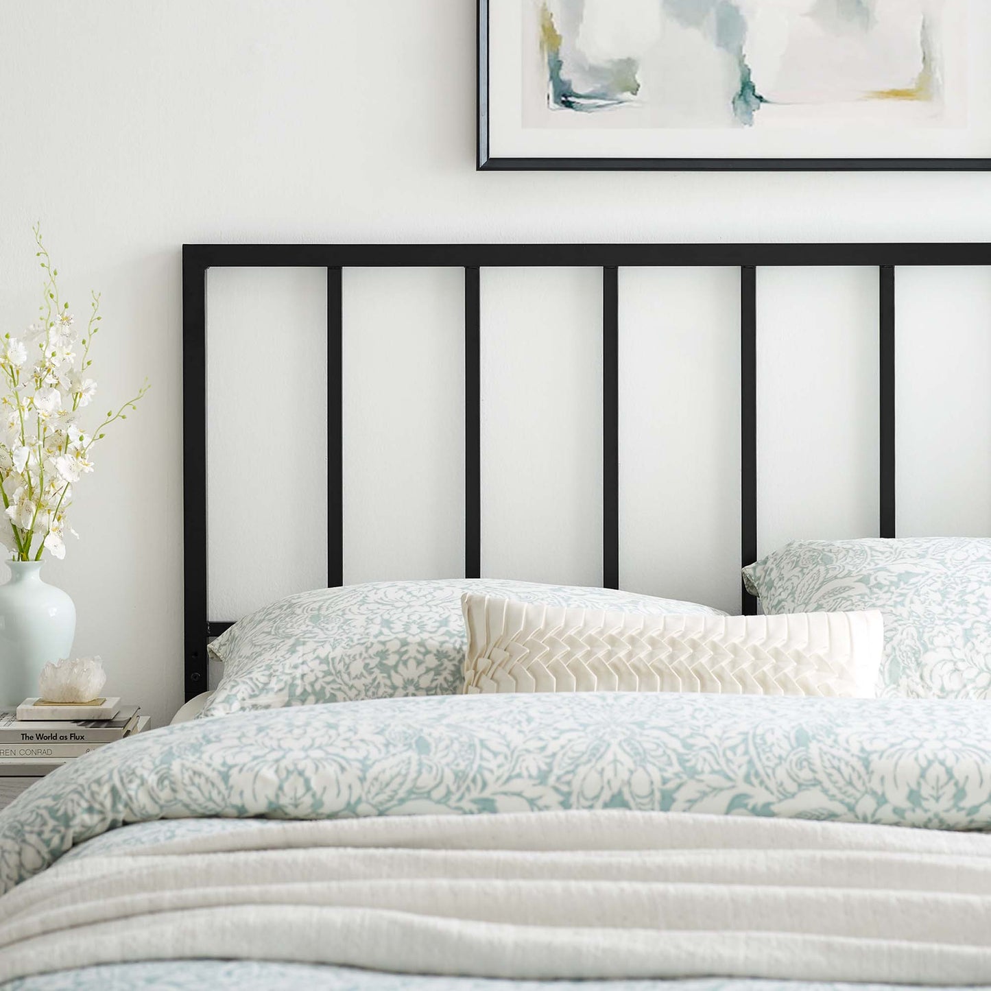 Tatum Metal Headboard by Modway in Black and Gold