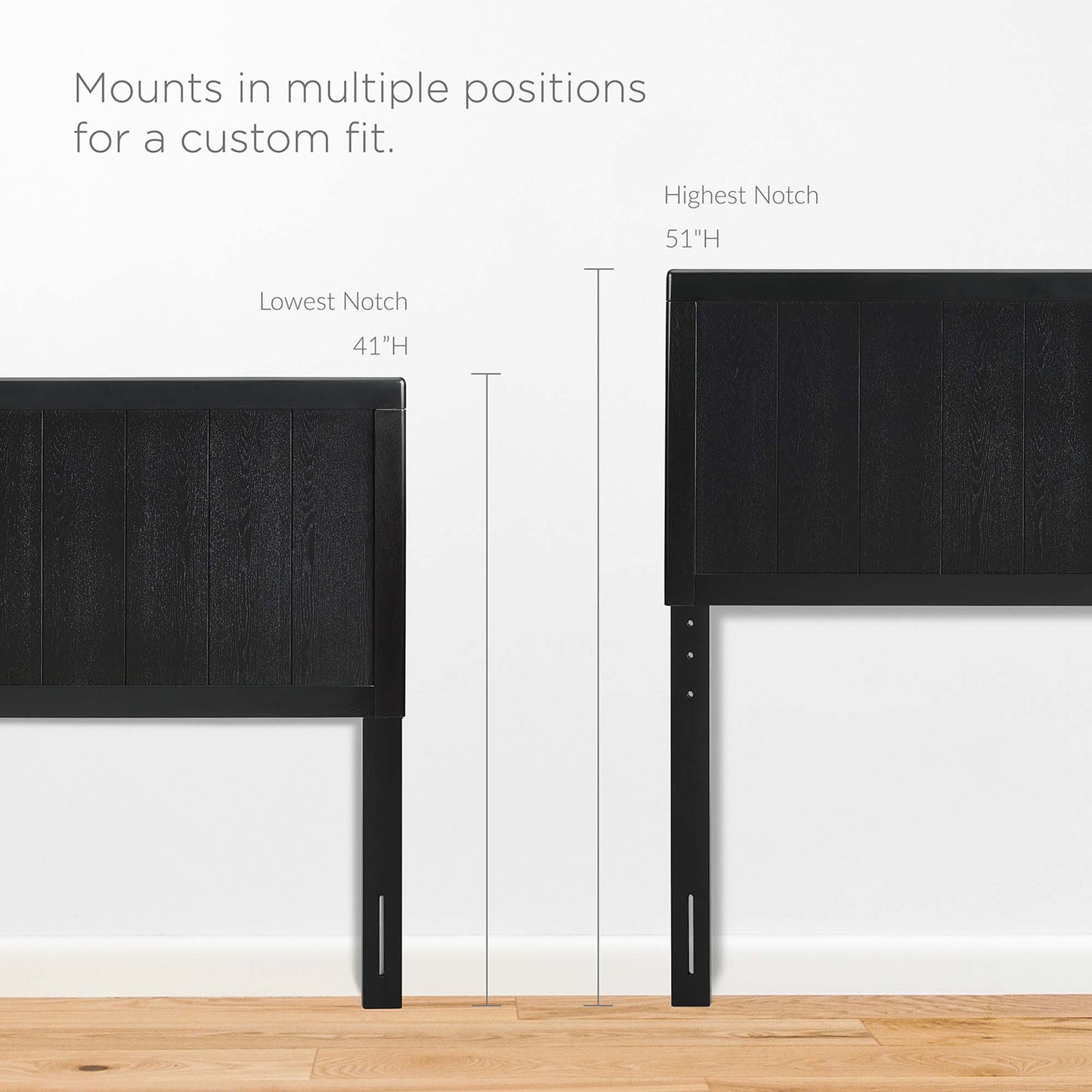 Robbie Wood Queen Headboard by Modway Black