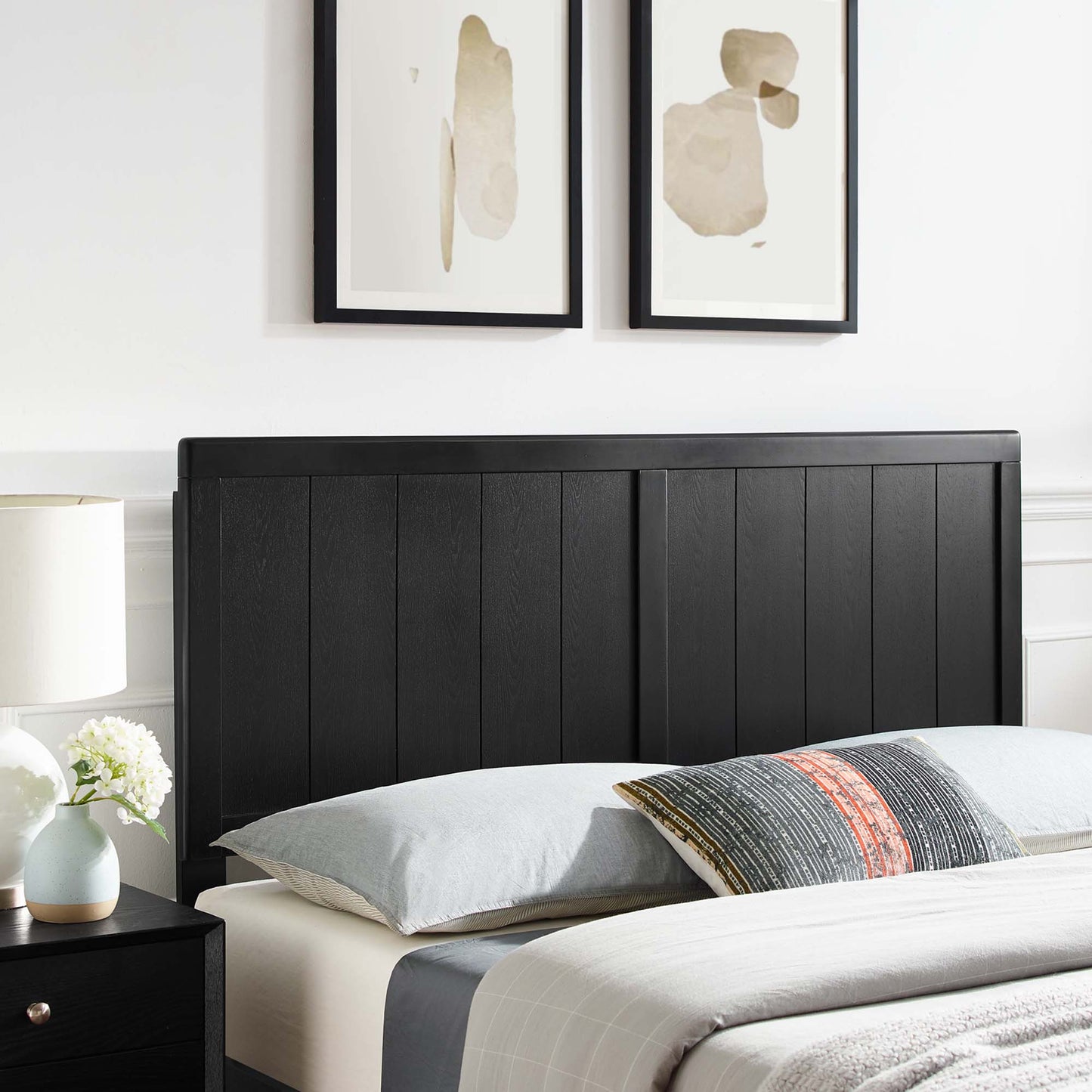 Robbie Wood Queen Headboard by Modway Black