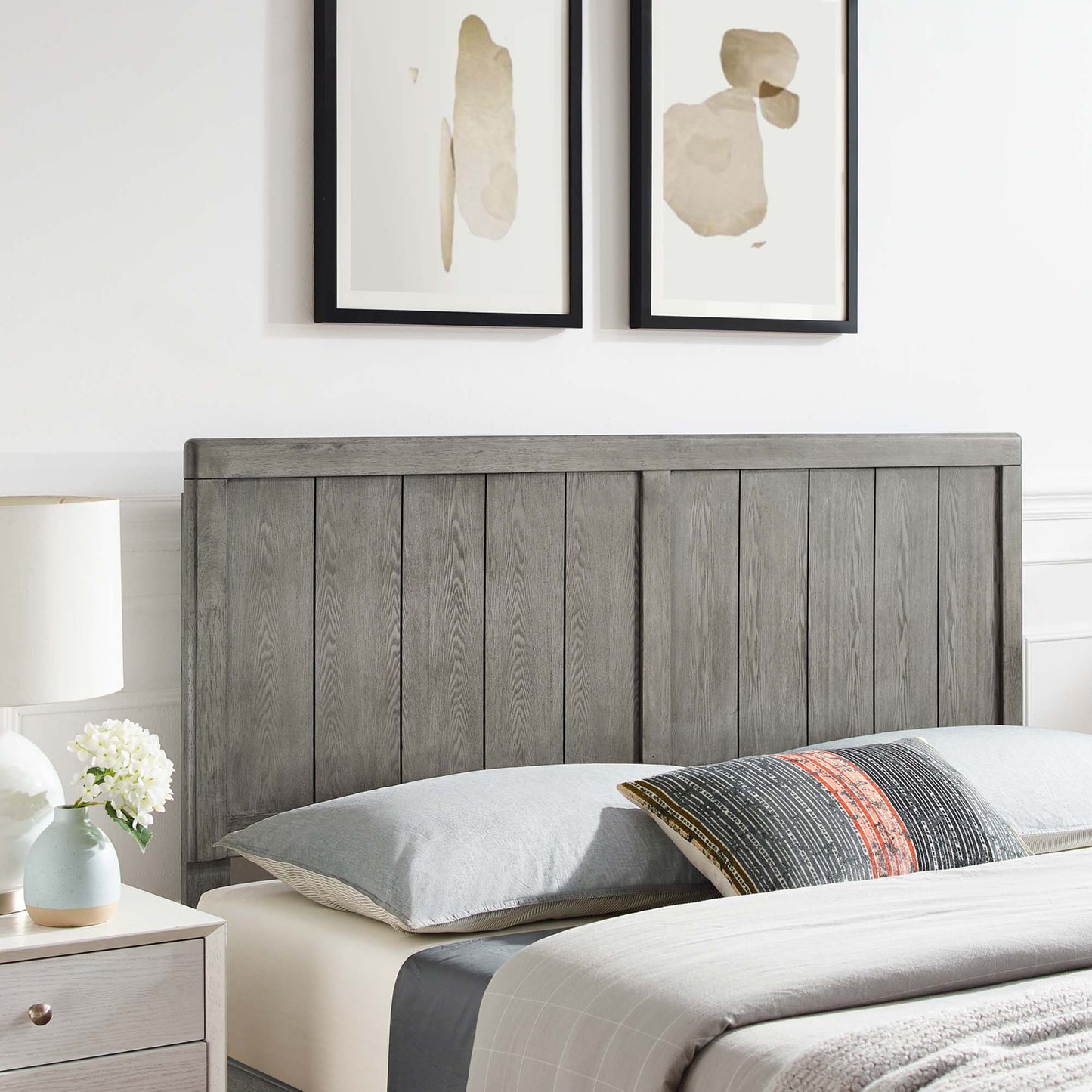 Robbie Wood King Headboard by Modway Gray