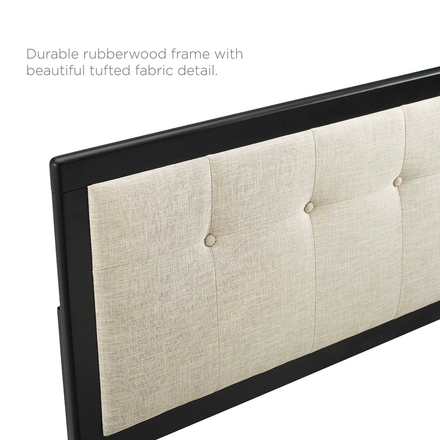 Draper Tufted Fabric and Wood Queen Headboard by Modway MOD-6226-BLK-BEI