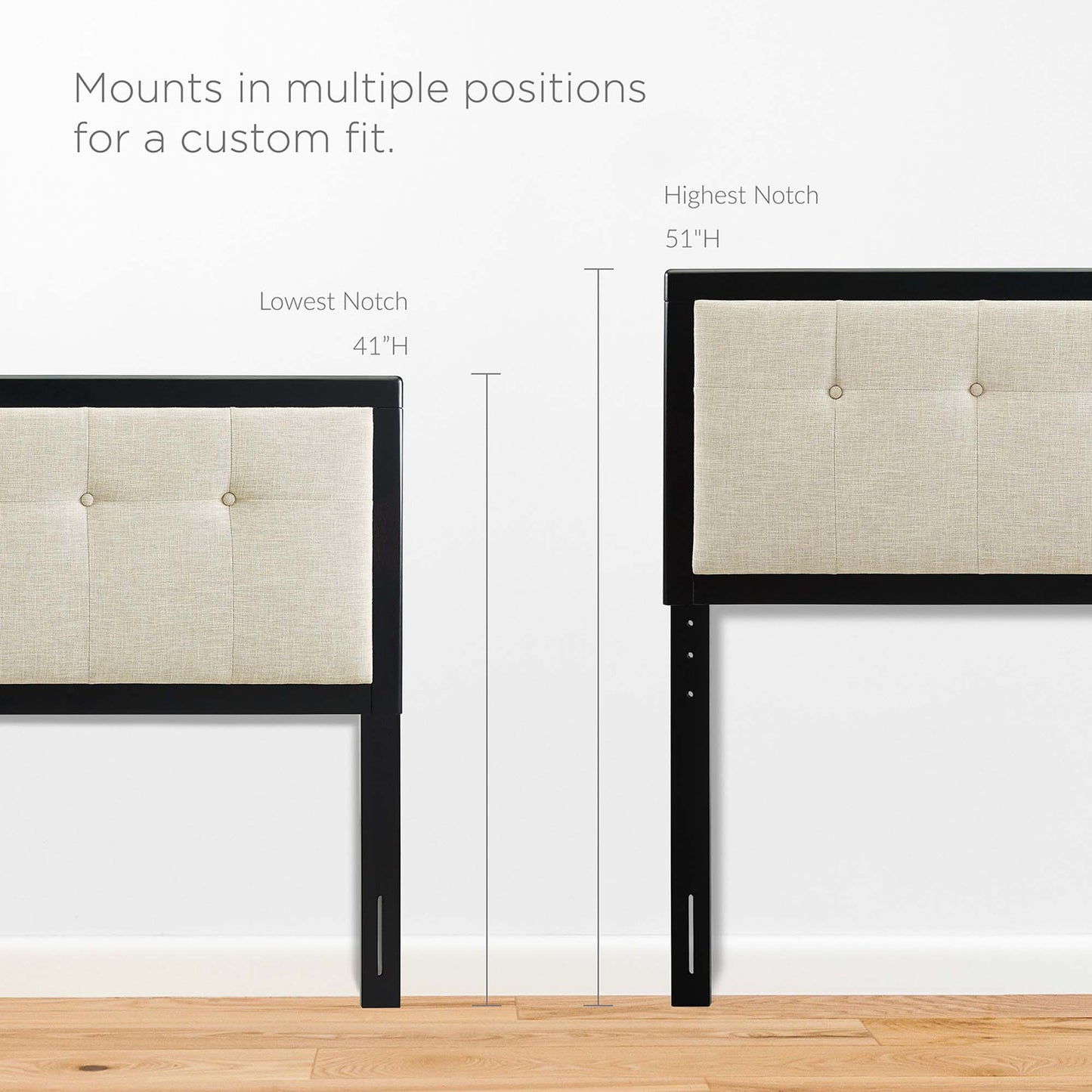 Draper Tufted Fabric and Wood Queen Headboard by Modway MOD-6226-BLK-BEI