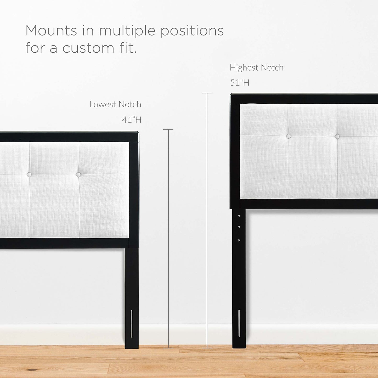 Draper Tufted Fabric and Wood Queen Headboard by Modway MOD-6226-BLK-WHI