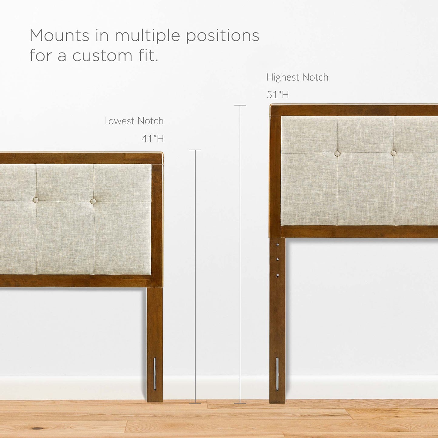 Draper Tufted Fabric and Wood Headboard by Modway