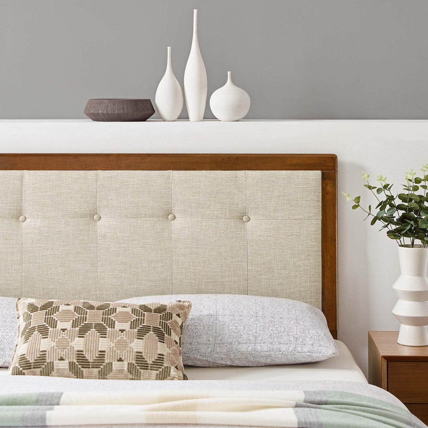 Draper Tufted Fabric and Wood Headboard by Modway