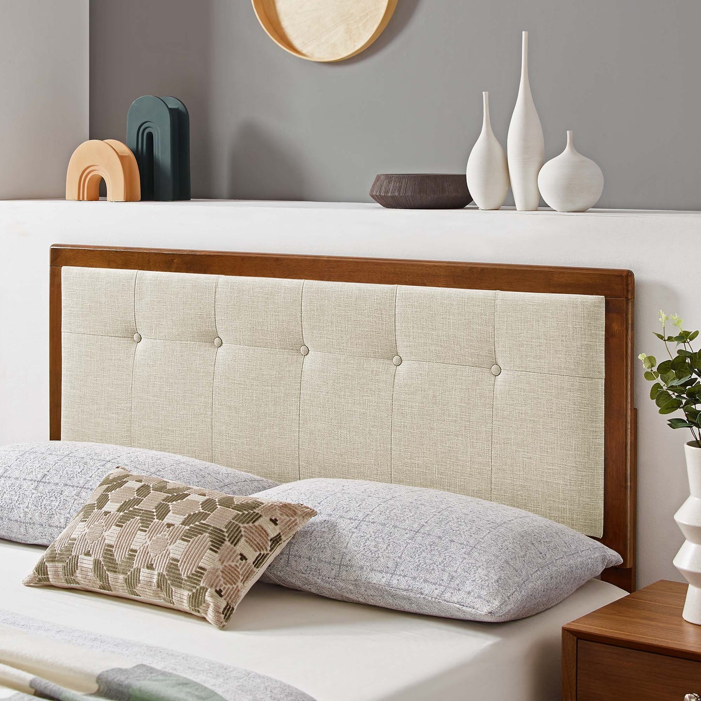 Draper Tufted Fabric and Wood Headboard by Modway