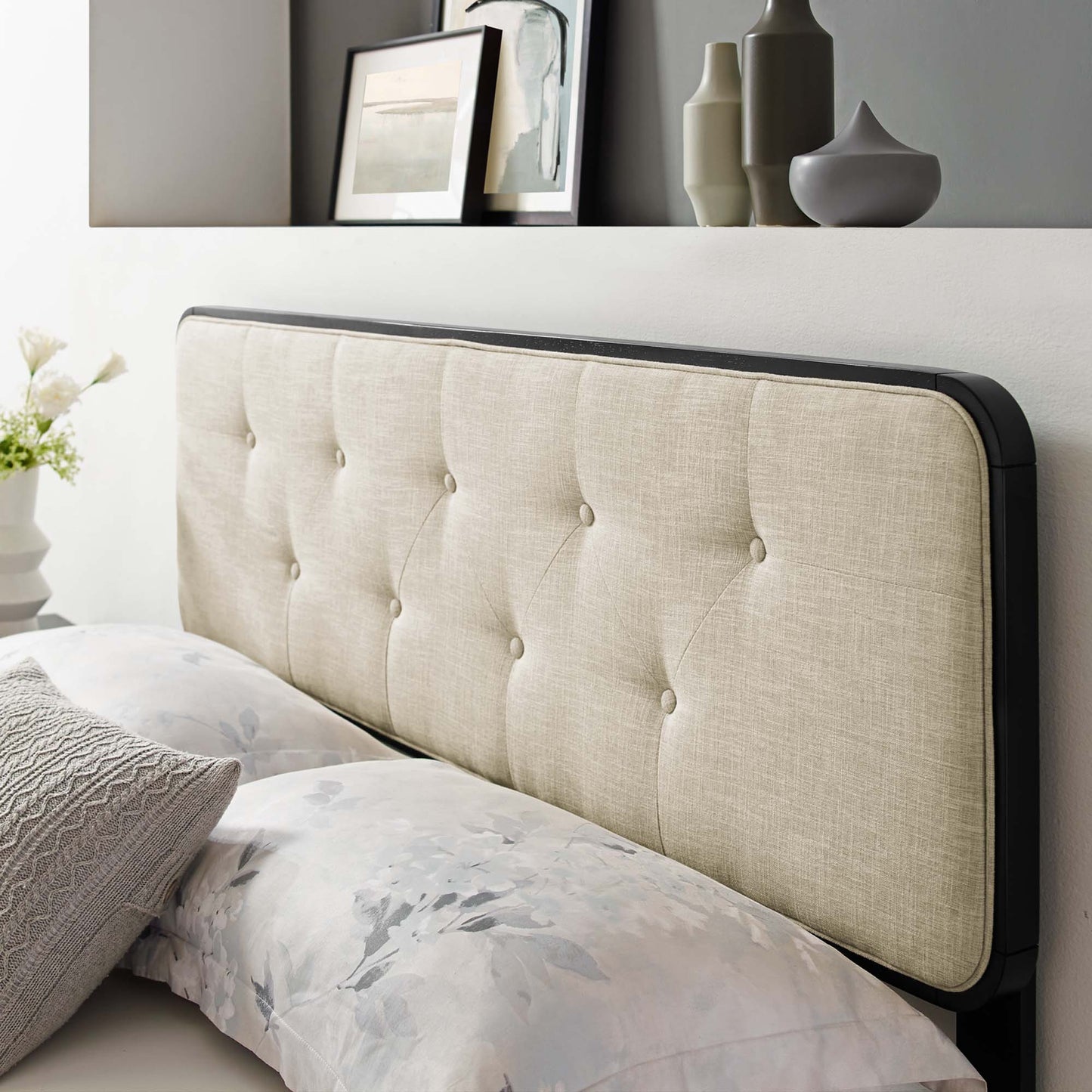 Collins Tufted Fabric and Wood Headboard by Modway