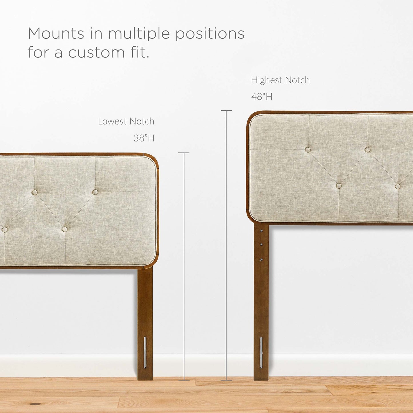 Collins Tufted Fabric and Wood Headboard by Modway