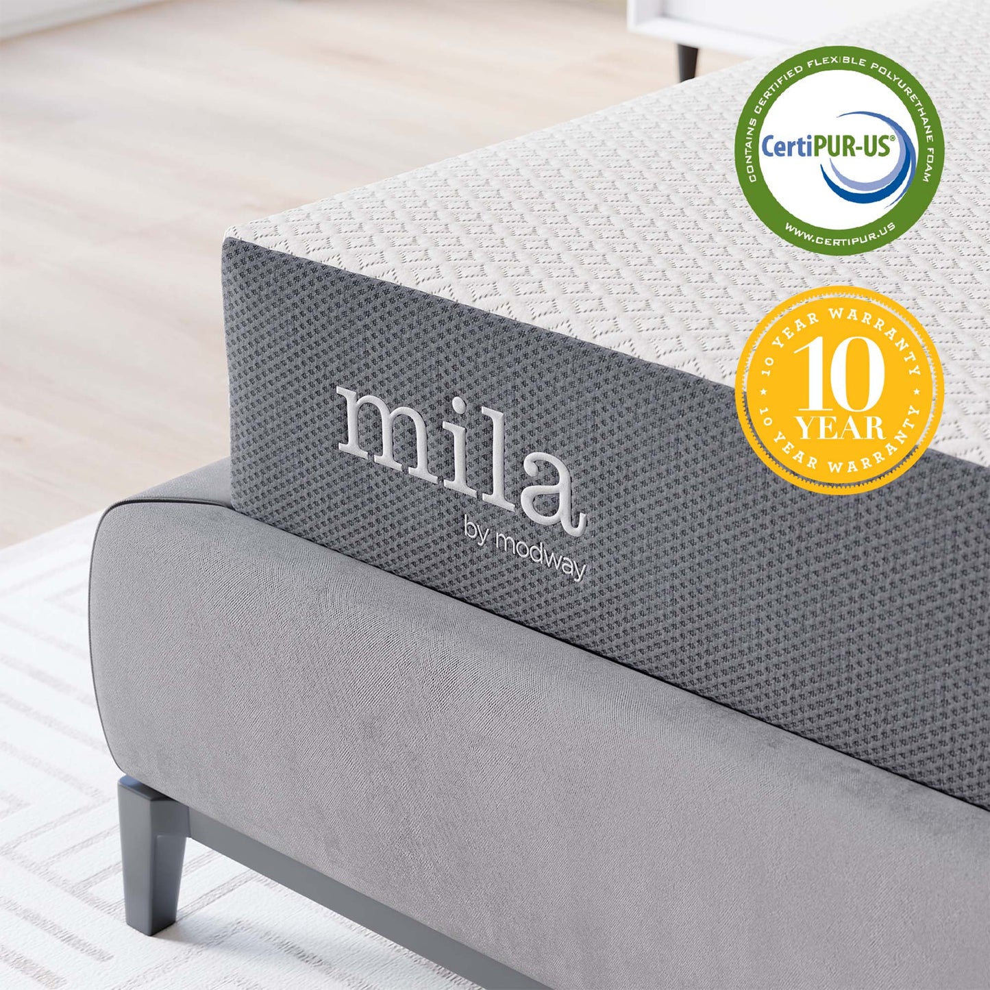 Mila 8" King Mattress by Modway MOD-6259-WHI