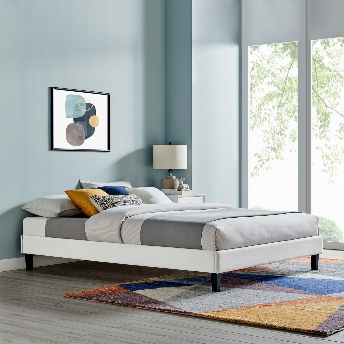 Reign Performance Velvet Full Platform Bed Frame by Modway MOD-6265-LGR