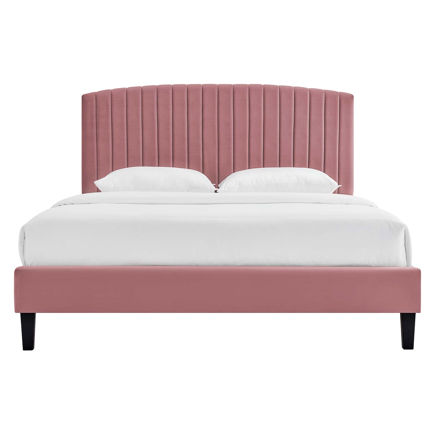 Alessi Tapered Wood Leg Performance Velvet Queen Platform Bed by Modway