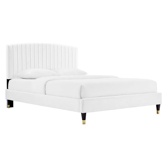 Alessi Performance Velvet Queen Platform Bed by Modway MOD-6284-WHI
