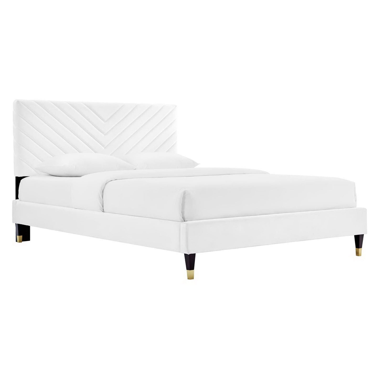 Roxanne Performance Velvet Queen Platform Bed by Modway MOD-6286-WHI