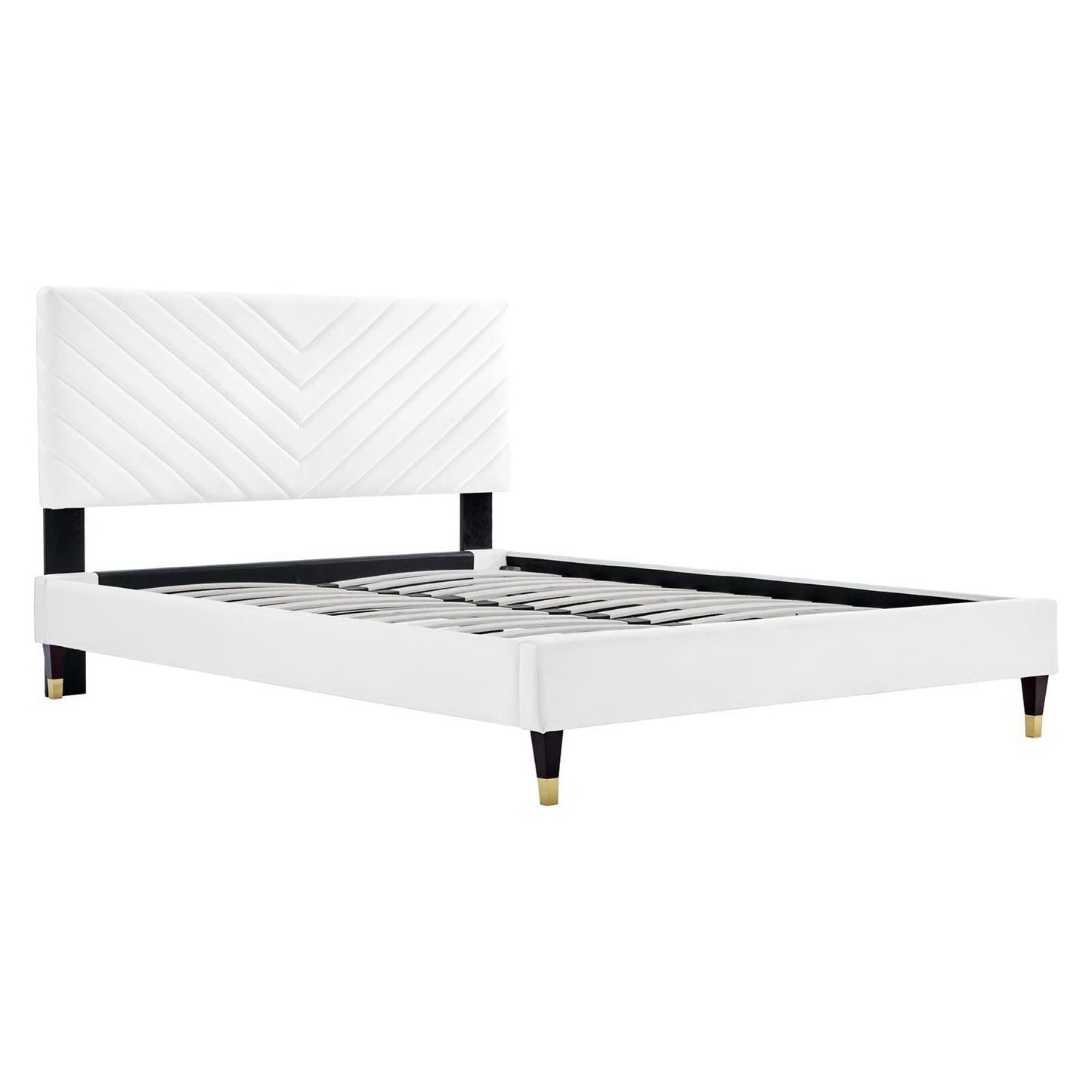 Roxanne Performance Velvet Queen Platform Bed by Modway MOD-6286-WHI