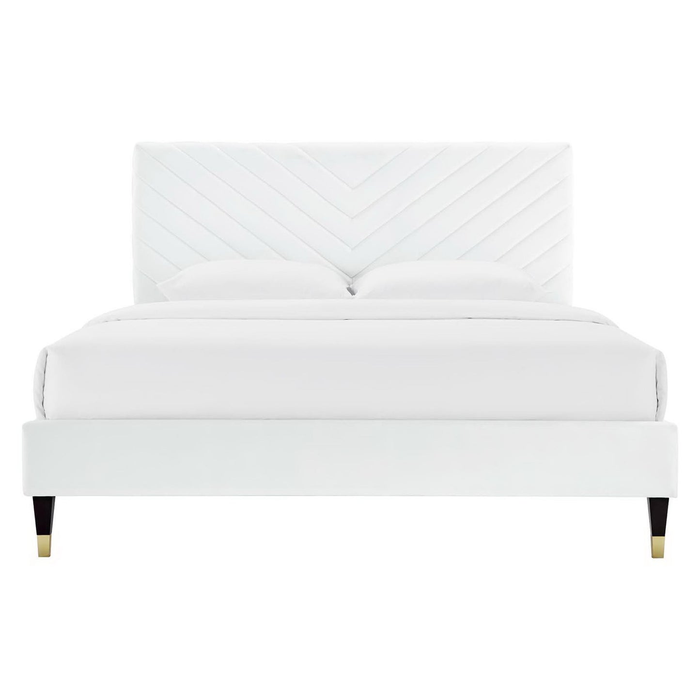 Roxanne Performance Velvet Queen Platform Bed by Modway MOD-6286-WHI