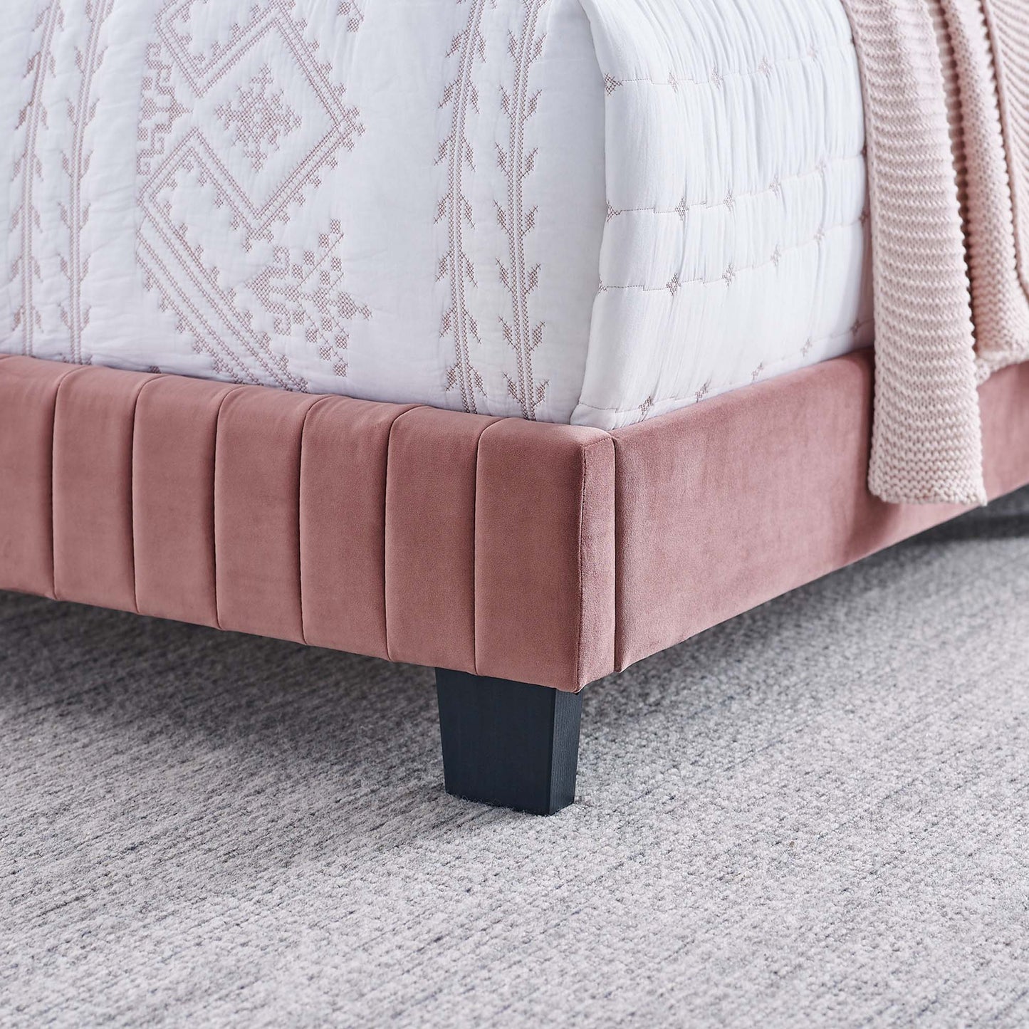 Celine Channel Tufted Performance Velvet Queen Bed by Modway