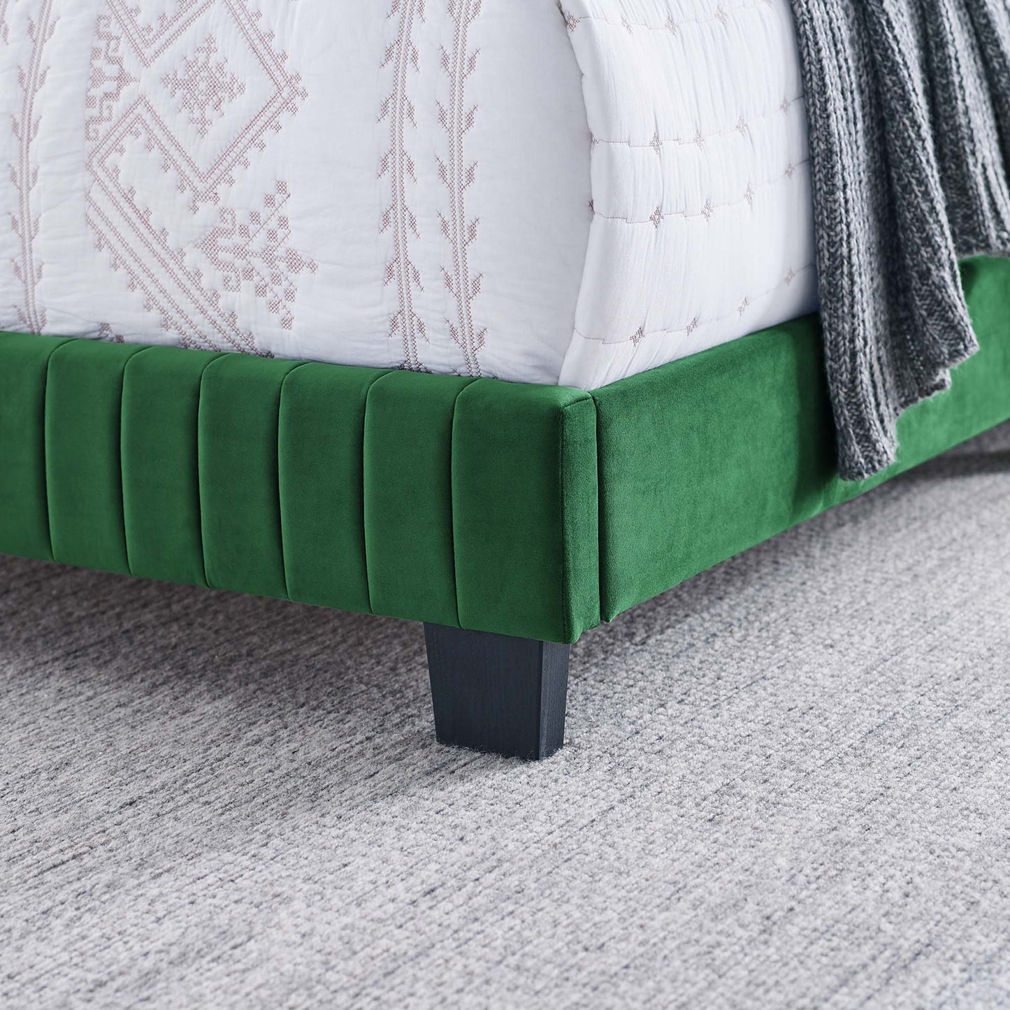 Celine Channel Tufted Performance Velvet Queen Bed by Modway MOD-6330-EME