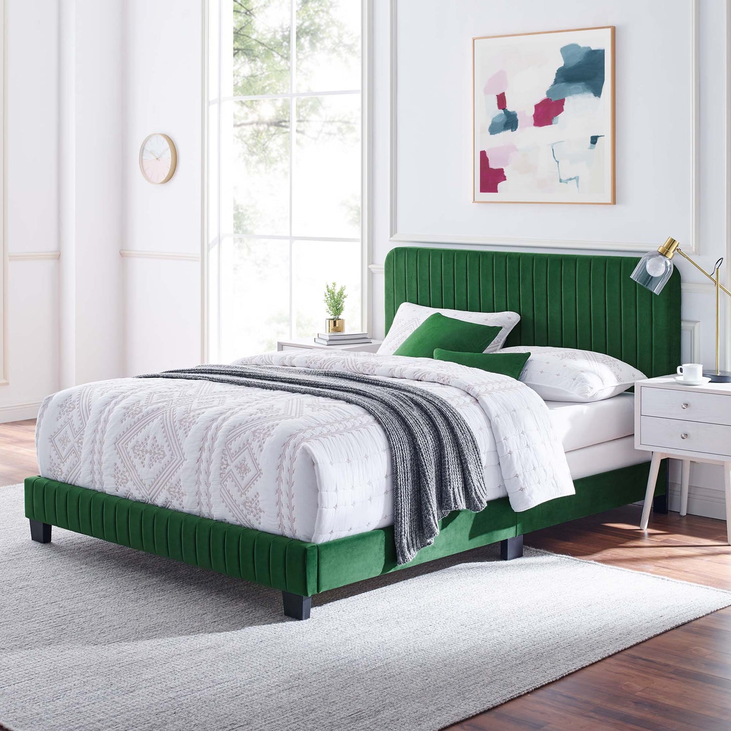 Celine Channel Tufted Performance Velvet Queen Bed by Modway MOD-6330-EME