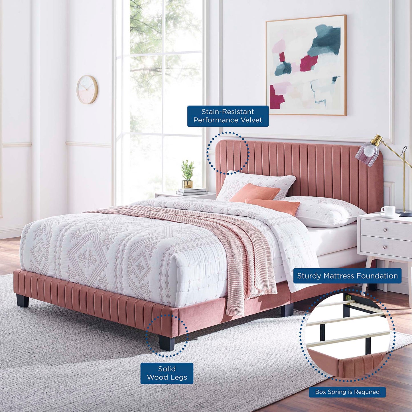 Celine Channel Tufted Performance Velvet Twin Bed by Modway MOD-6332-DUS