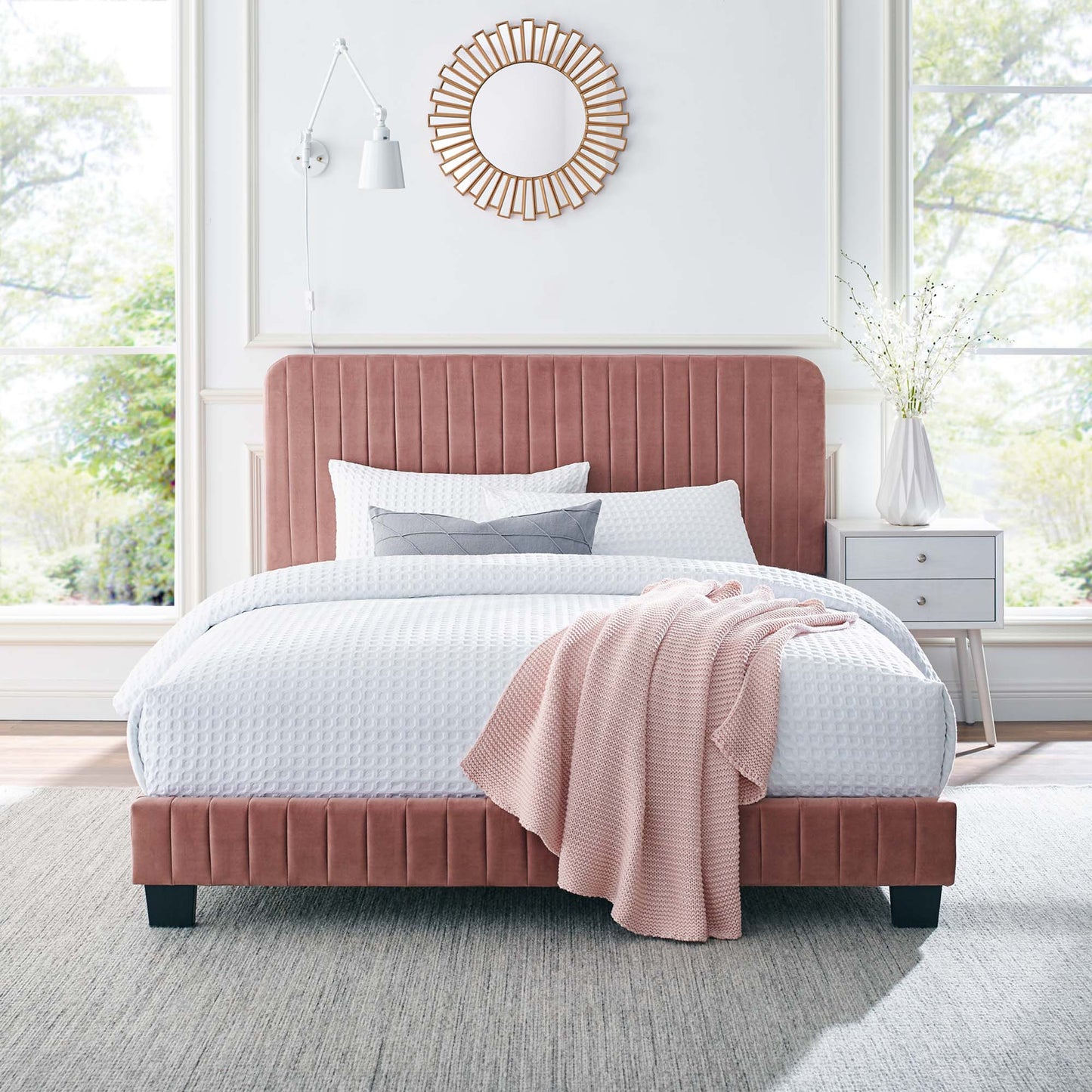 Celine Channel Tufted Performance Velvet Full Platform Bed by Modway
