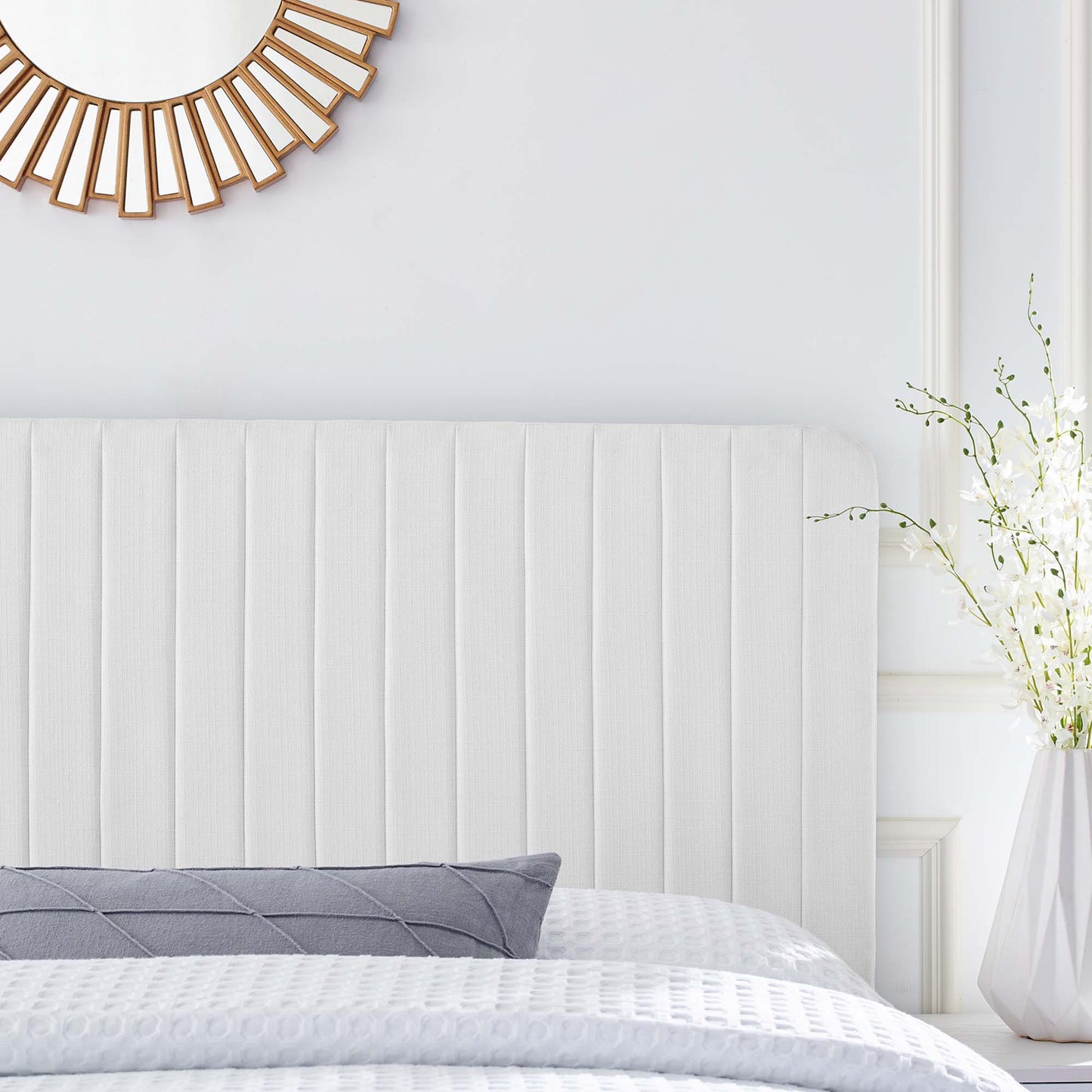 Milenna Channel Tufted Upholstered Fabric Headboard by Modway