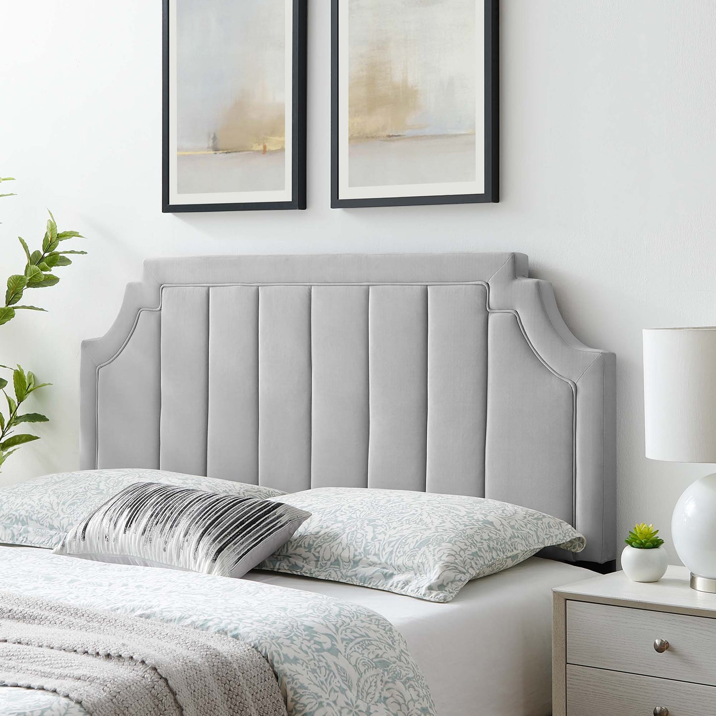 Alyona Channel Tufted Performance Velvet Full/Queen Headboard by Modway