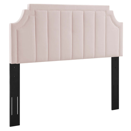 Alyona Channel Tufted Performance Velvet Full/Queen Headboard by Modway MOD-6347-PNK