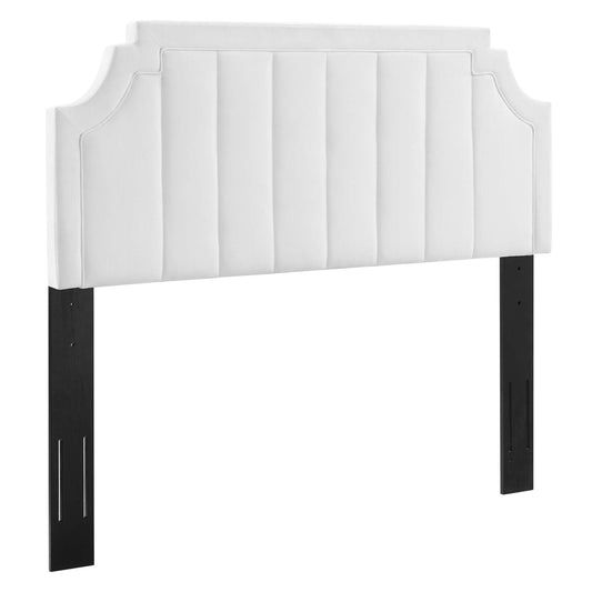 Alyona Channel Tufted Performance Velvet Full/Queen Headboard by Modway MOD-6347-WHI