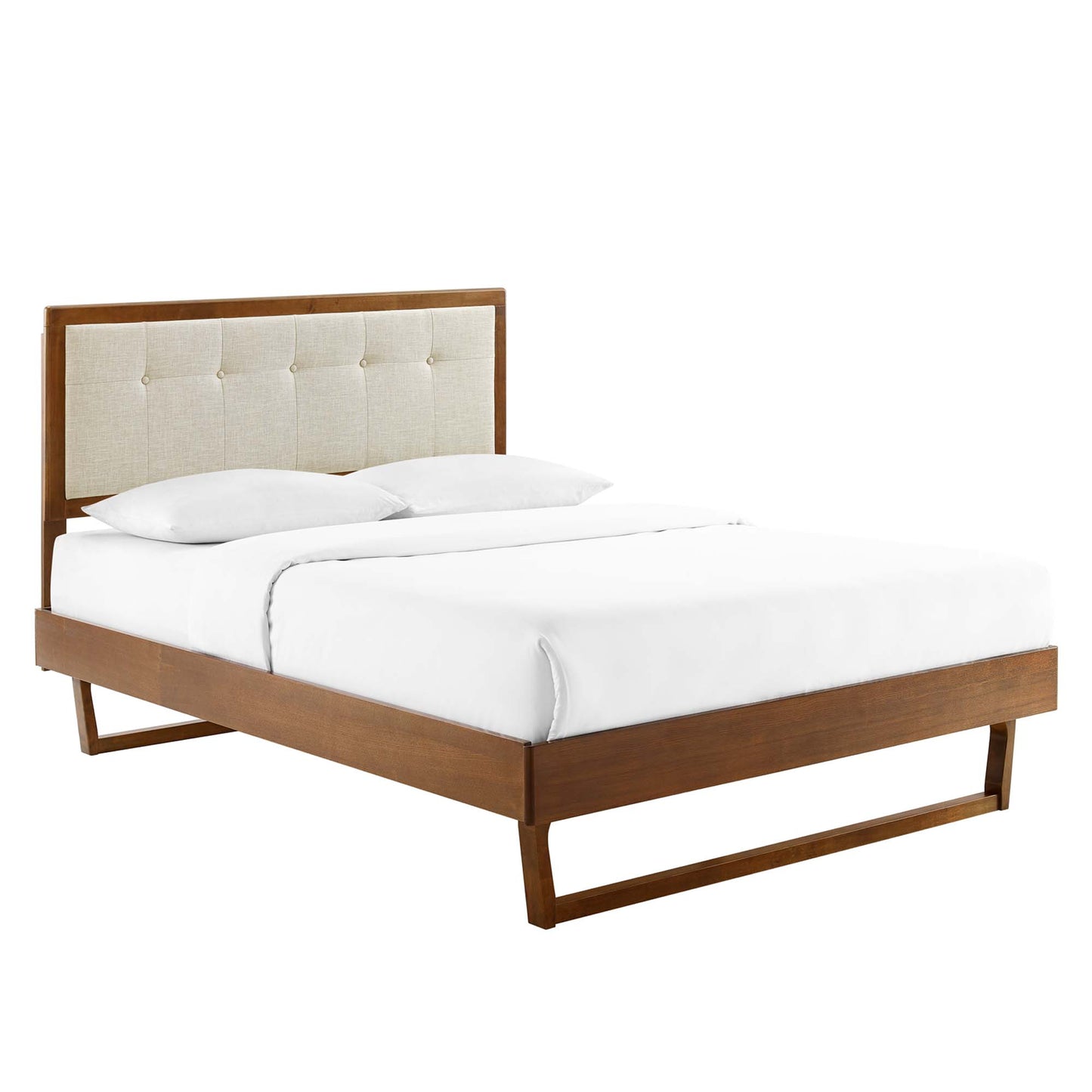 Willow Wood Queen Platform Bed With Splayed Legs and Angular Frame by Modway