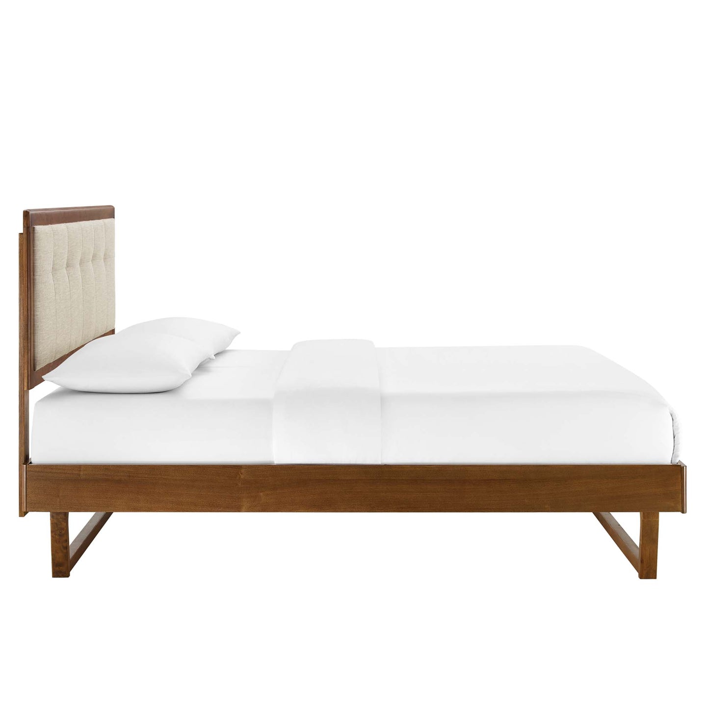 Willow Wood Queen Platform Bed With Splayed Legs and Angular Frame by Modway