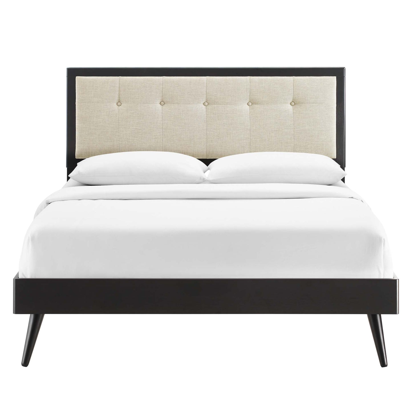 Willow Wood Queen Platform Bed With Splayed Legs and Angular Frame by Modway