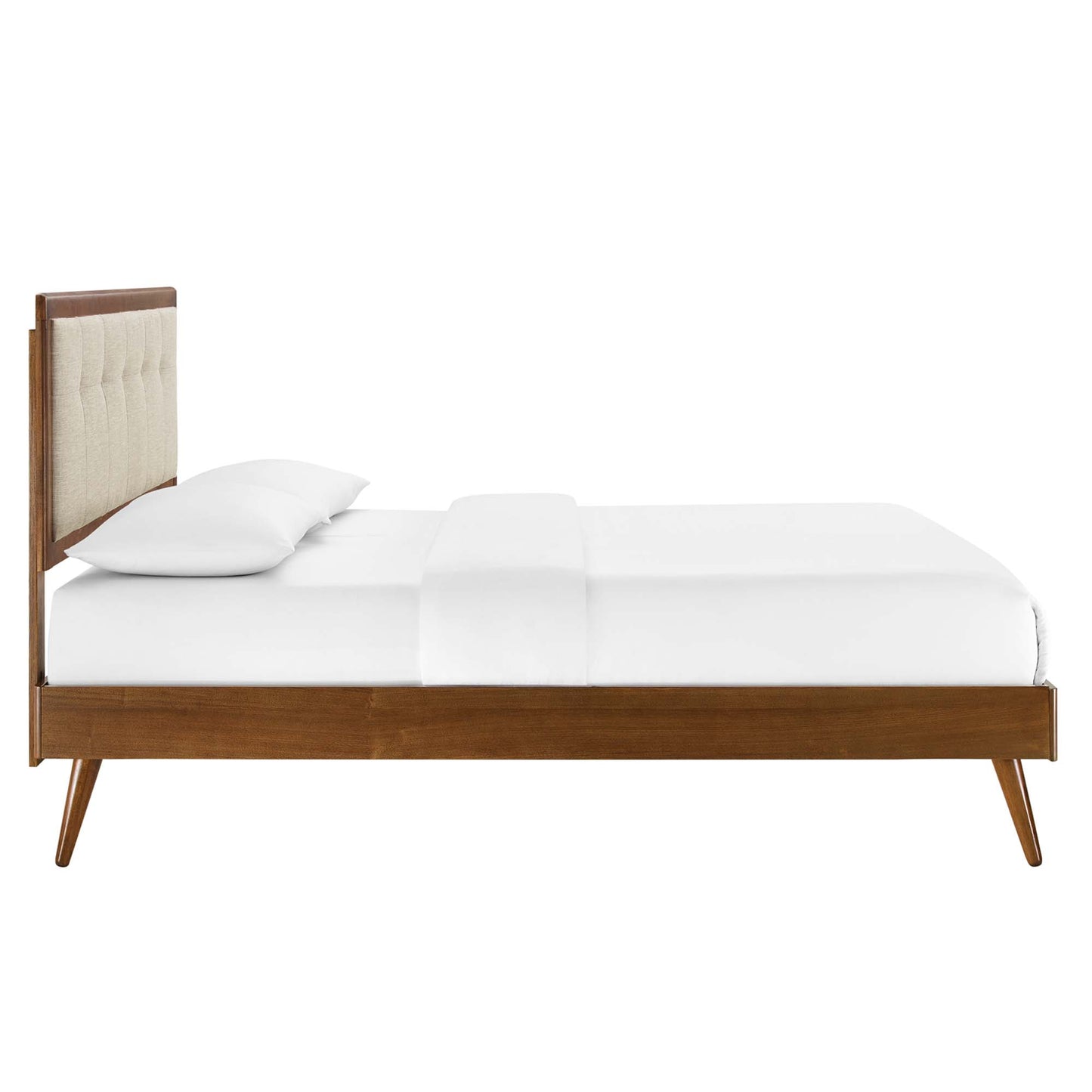 Willow Wood Queen Platform Bed With Splayed Legs and Angular Frame by Modway