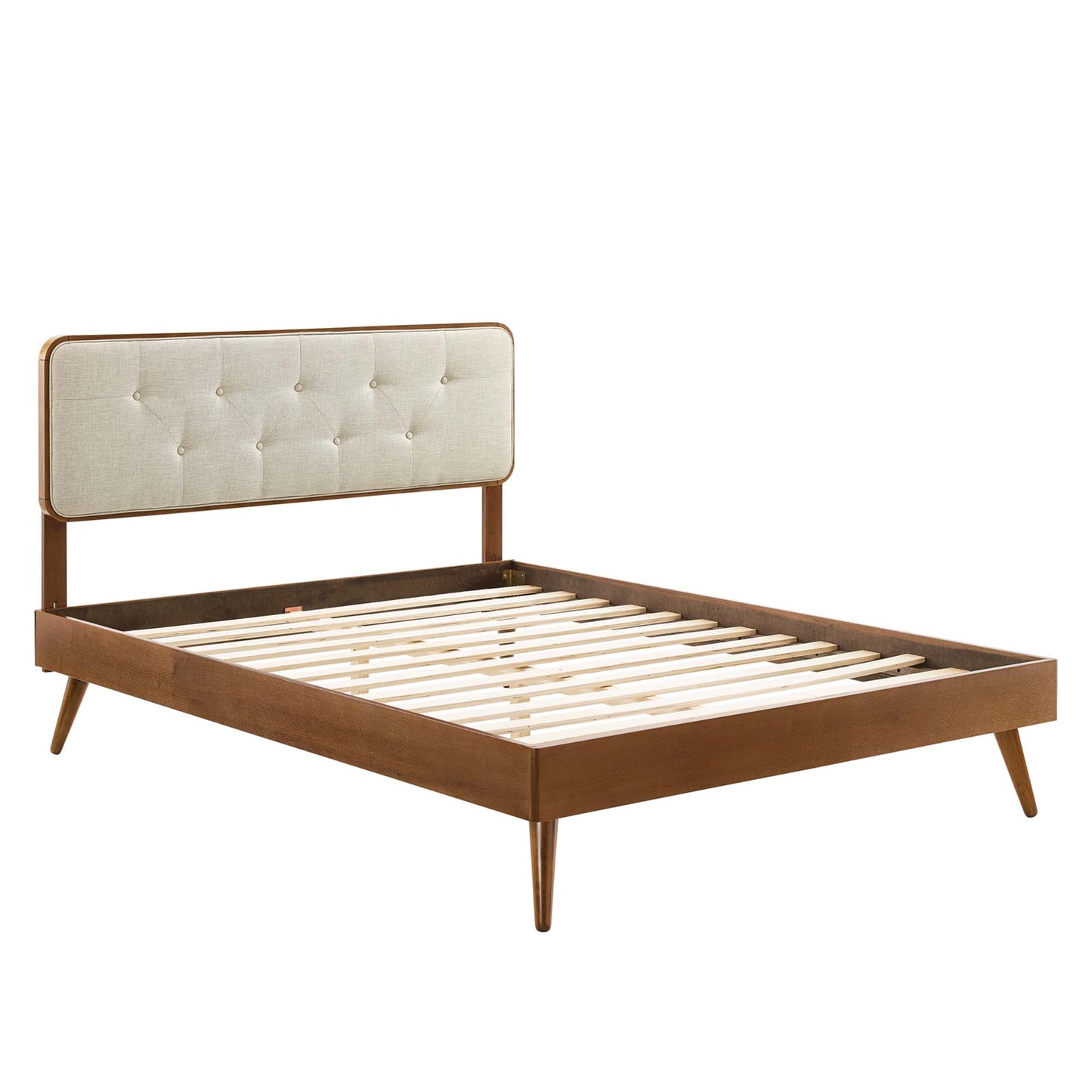 Bridgette Wood Queen Platform Bed With Splayed Legs by Modway MOD-6388-WAL-BEI