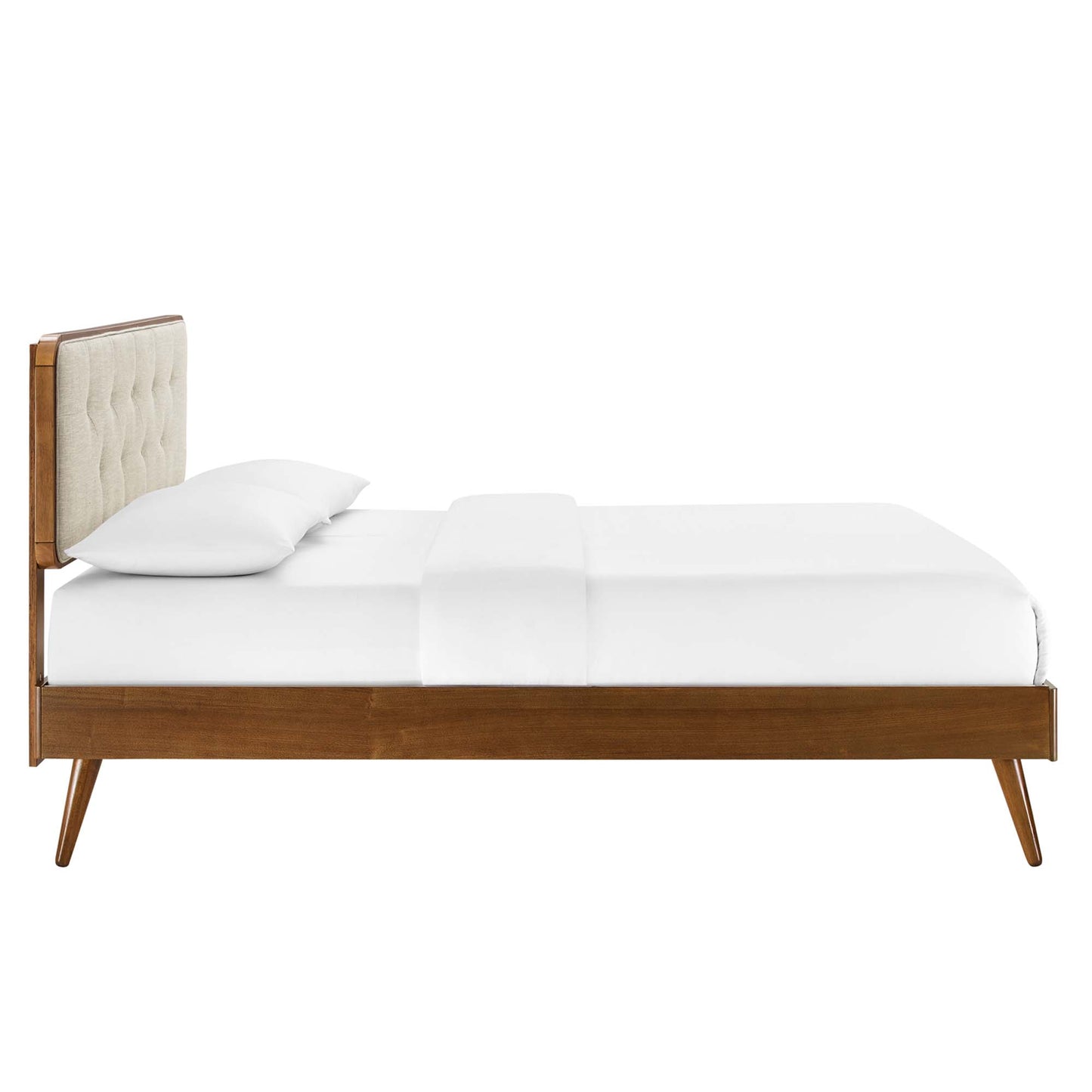 Bridgette Wood Queen Platform Bed With Splayed Legs by Modway MOD-6388-WAL-BEI