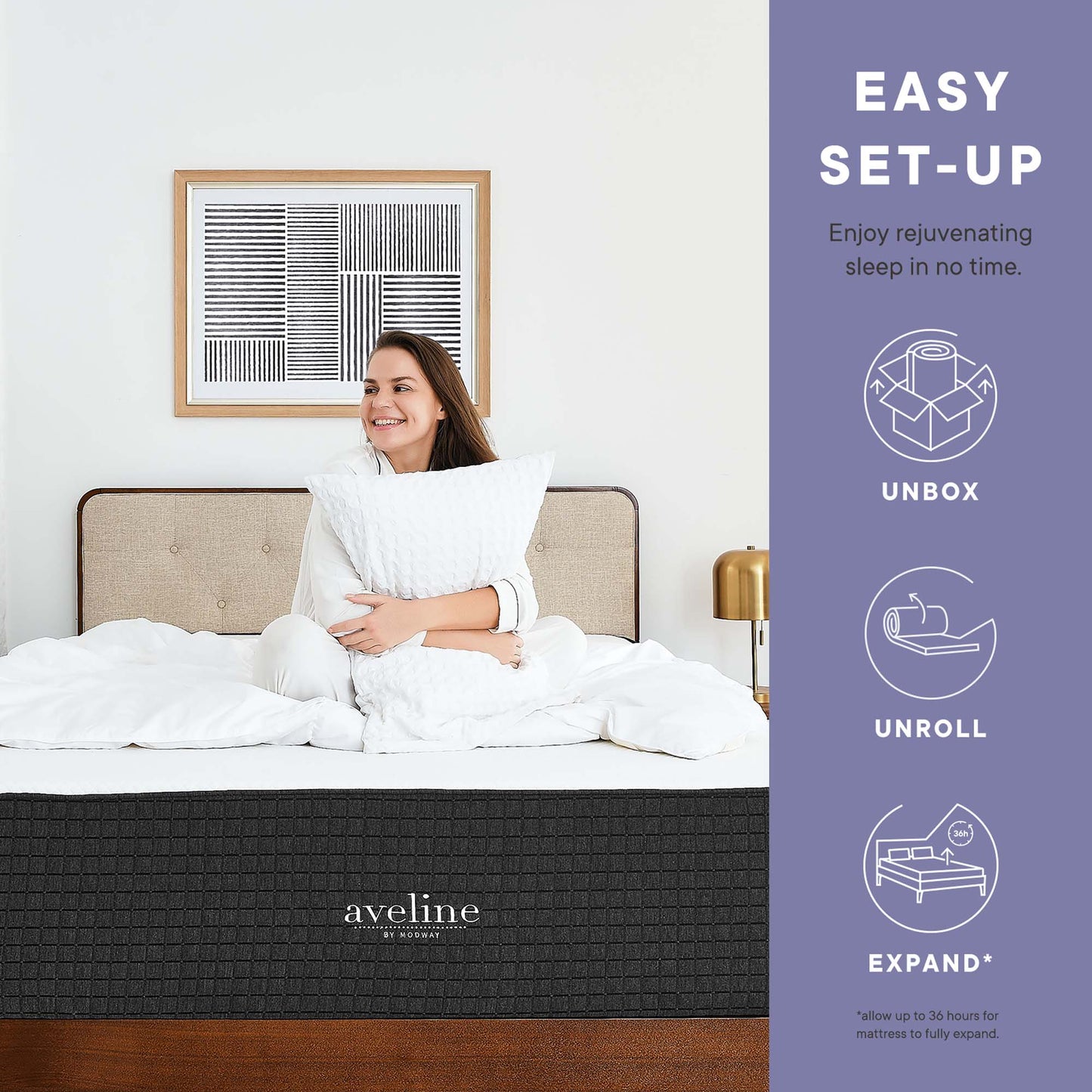 Aveline 12" Memory Foam Full Mattress by Modway MOD-6599-WHI