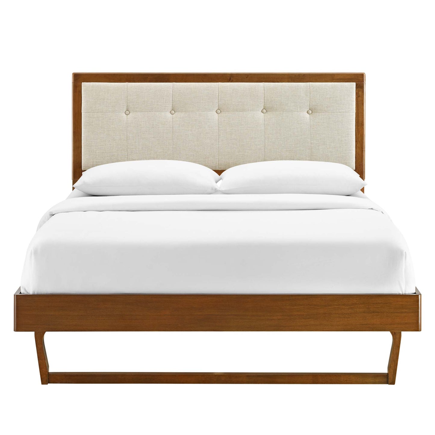 Willow Wood Platform Bed With Splayed Legs and Angular Frame by Modway