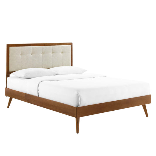 Willow Wood Full Platform Bed With Splayed Legs by Modway MOD-6637-WAL-BEI