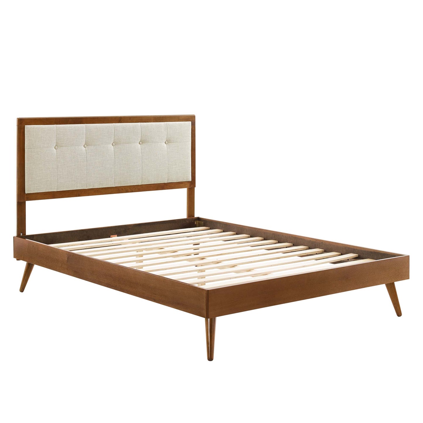 Willow Wood Full Platform Bed With Splayed Legs by Modway MOD-6637-WAL-BEI