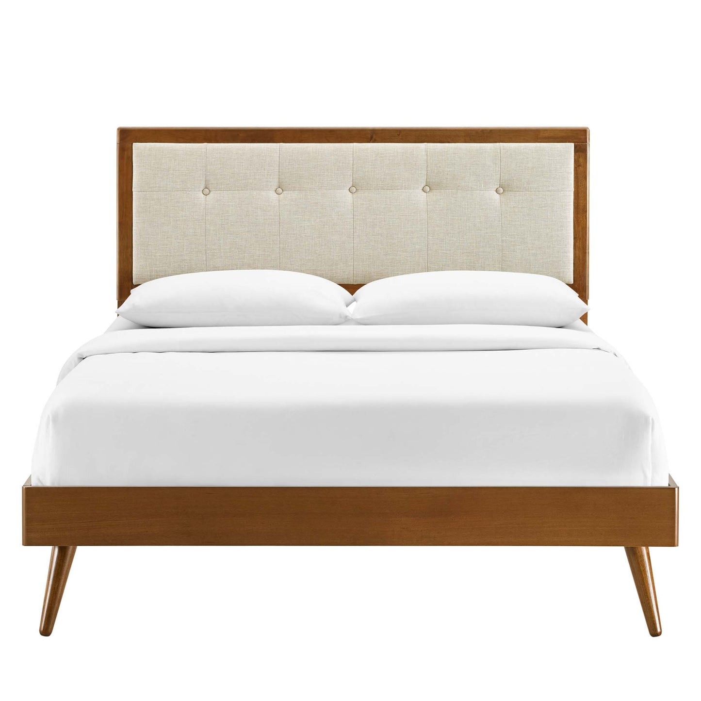 Willow Wood Full Platform Bed With Splayed Legs by Modway MOD-6637-WAL-BEI